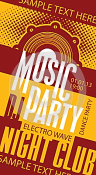 Poster for a music DJ party in the nightclub