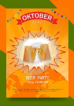 Poster for oktober fest with orange color