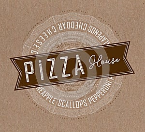 Poster pizza house brown color