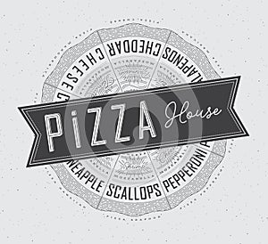 Poster pizza house grey color