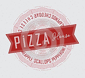 Poster pizza house red color