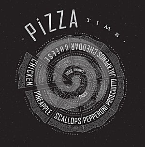 Poster pizza time black