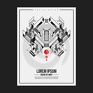 Poster/print template with symmetric abstract element