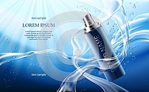 Poster for the promotion of cosmetic moisturizing anti-aging premium product