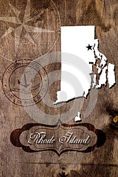 Poster Rhode Island state map outline