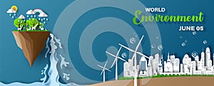 Poster`s campaign of environment in banner and vector design