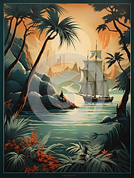 Poster Of A Sailboat In The Ocean