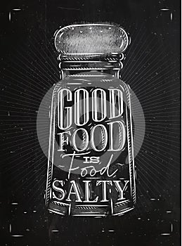 Poster salty food chalk