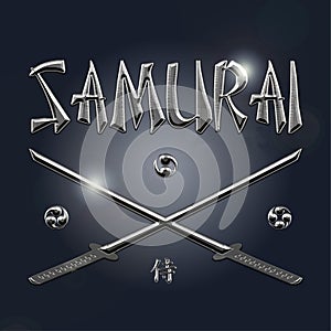 Poster with samurai emblems