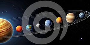 Poster sistema solar minimalista Generative By AI photo