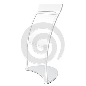 Poster Stand For Floor C-shaped Curve Outdoor Indoor Stander Advertising Banner Shield Display. Illustration Isolated.