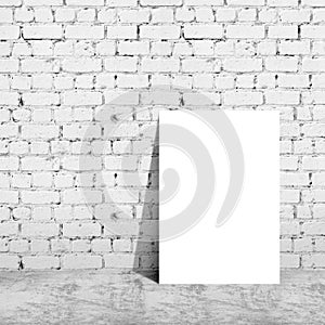 Poster standing next to a wall