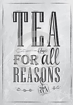 Poster Tea For all Reasons. Coal. photo