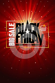 Poster Template Black Friday Discount Sales Background Radiant Light Copyspace