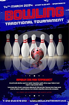 Poster template for your bowling tournament