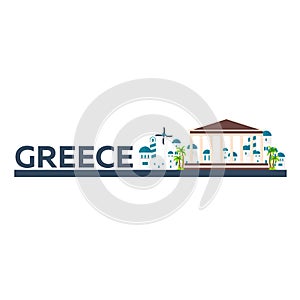 Poster Travel to Greece skyline. Acropolis. Vector illustration.