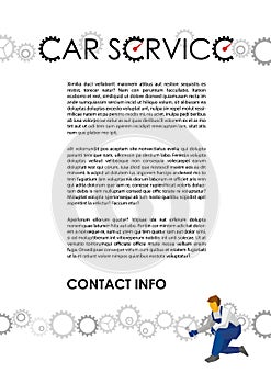 Poster vector template for autoservice