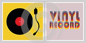 Poster of the Vinyl record. Vector illustration music