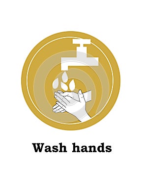 Poster of washing your hands with water for your healthy
