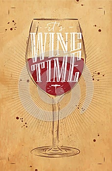 Poster wine time kraft