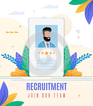 Poster is Written Recruitment Join Our Team Flat.