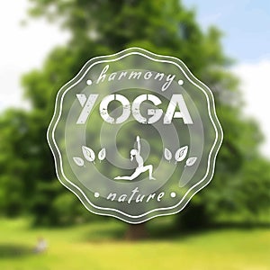 Poster for yoga class with a nature view. EPS,JPG.