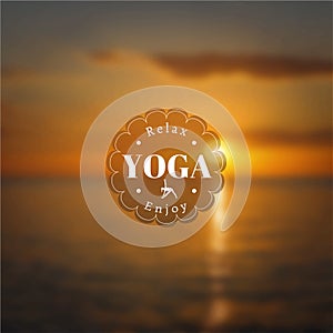 Poster for yoga class with a sea view. EPS,JPG.