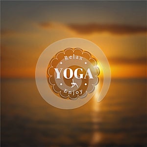 Poster for yoga class with a sea view. EPS,JPG. photo