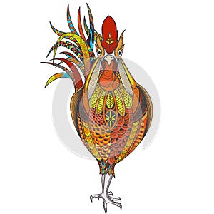 Poster with zenart patterned rooster