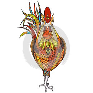 Poster with zenart patterned rooster photo