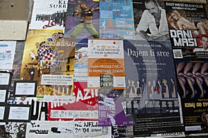 Posters in Dubrovnic in Croatia Europe
