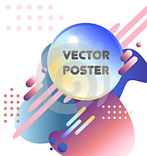 Posters with geometric gradient shapes. 80s Retro minimalistic style illustrations. Minimalist placard - Vector