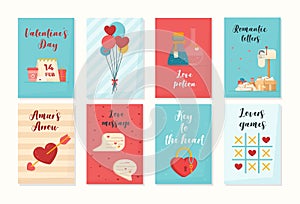 Posters Valentine`s Day. Typography poster, card, label, banner design set.