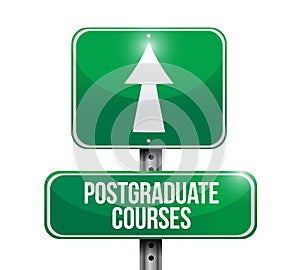 Postgraduate courses sign illustration design