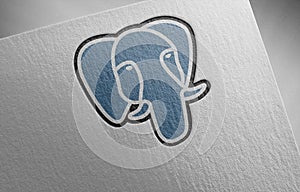 Postgresql on paper texture
