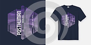 Posthuman reality abstract sci-fi vector t-shirt and apparel des