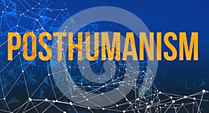 Posthumanism theme with abstract network lines