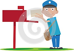 Postman delivering mail