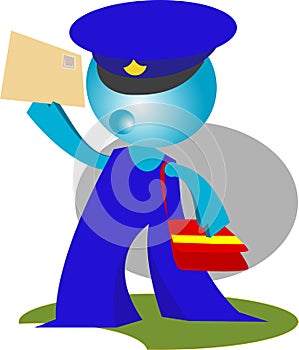 Postman delivers mail in action