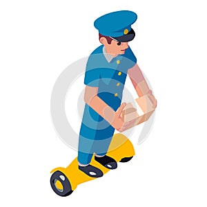 Postman gyroboard icon, isometric style