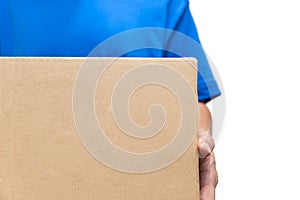 Postman handle shipping goods box package