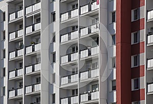 Postmodern housing estate from a large slab