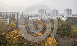 Postmodern housing estate from a large slab