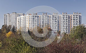 Postmodern housing estate from a large slab