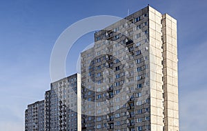 Postmodern housing estate from a large slab