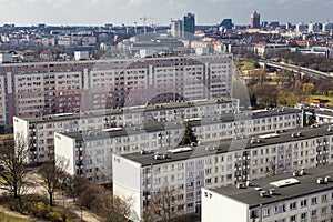 Postmodern housing estate from a large slab