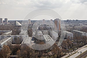 Postmodern housing estate from a large slab