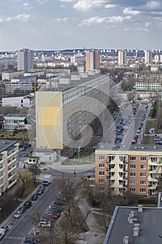 Postmodern housing estate from a large slab