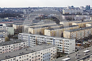 Postmodern housing estate from a large slab