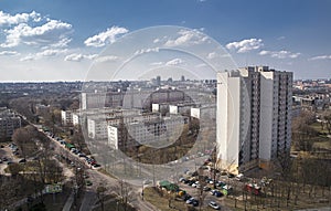 Postmodern housing estate from a large slab